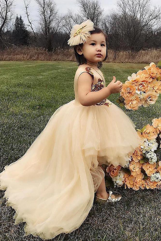 tutu flower girl dresses ivory with train itty bitt toes