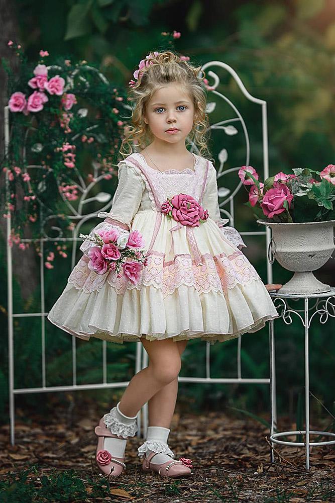 tutu flower girl dresses with long sleeves rustic lace irinkac33