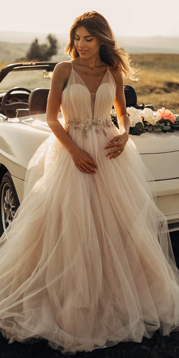 top wedding dresses a line simple ivory plunging neckline ligia mocan