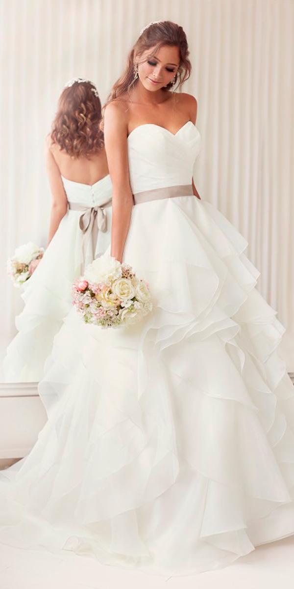 a line country camo wedding dresses strapless sweetheart neckline with layered skirt and ribbon essense of australia