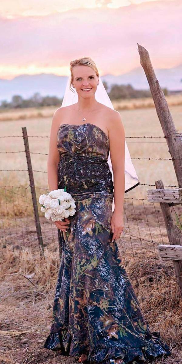 Mermaid camo shop wedding dress