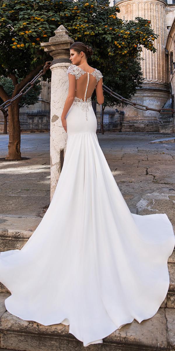 giovanna alessandro wedding dresses sheath with cap sleeves illusion back buttons