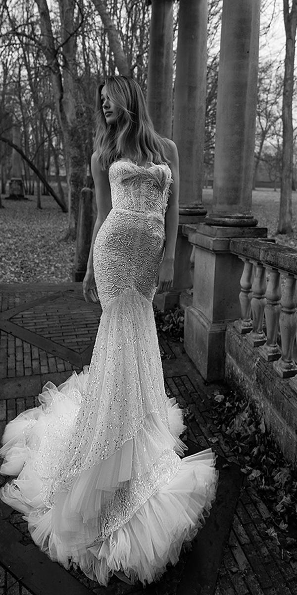 inbal dror wedding dresses mermaid strapless unique lace 2018 beach