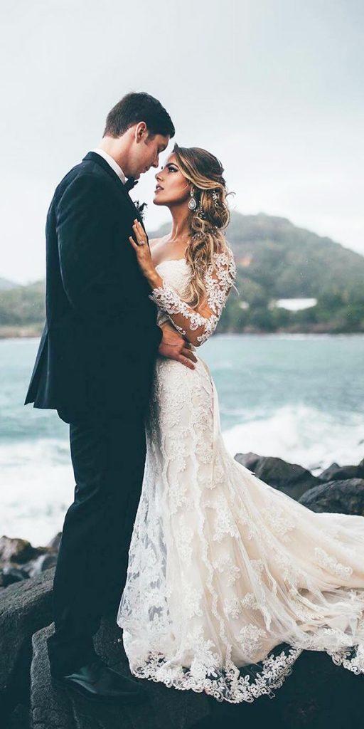 long sleeve wedding dresses lace beach miss stella york