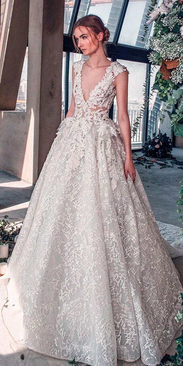 princess wedding dresses cap sleeves deep v neck full embellishment romantic a line a line tony ward