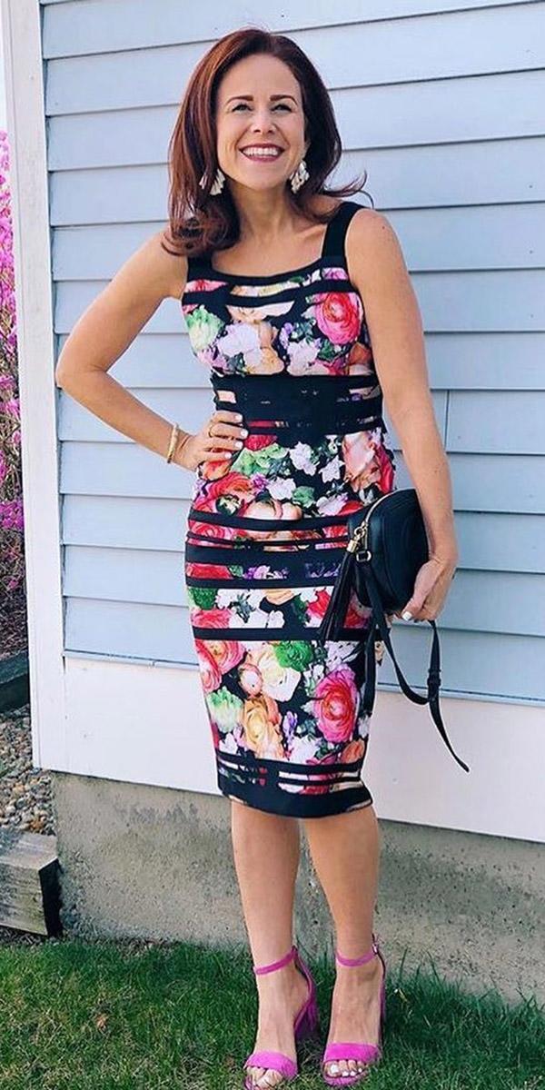 summer mother of the bride dresses tea length for beach outdoor floral print adrianna papel