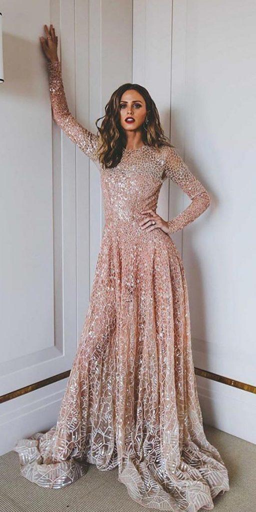  wedding guest designer dresses a line long with sleeves sequins paolo sebastian
