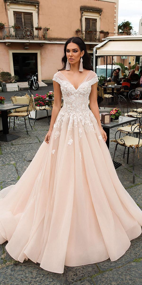 innocentia wedding dresses a line sweetheart floral blush colored 2019