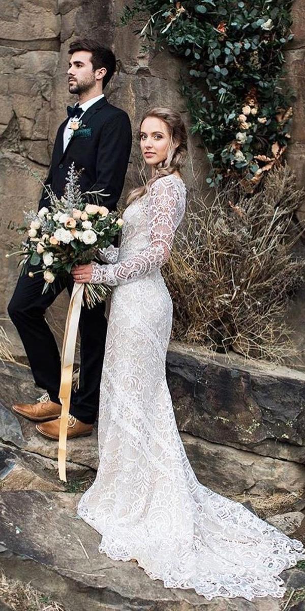 vintage wedding dresses with sleeves sheath country tara lauren