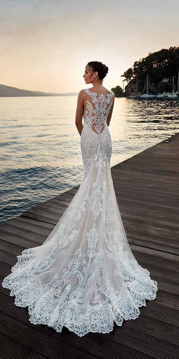 Wedding Dresses 2019 Tattoo Effect Back Lace Sexy Beach