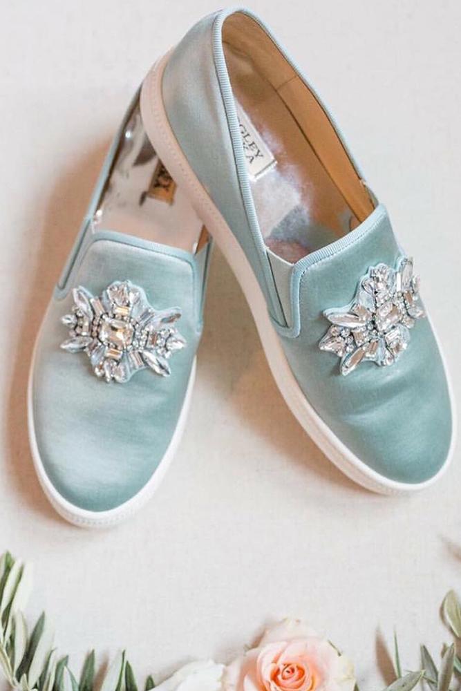  comfortable wedding shoes blue slippers with stones badgley mischka