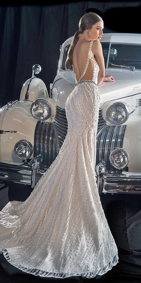 dany mizrachi fall 2018 wedding dresses trumpet low back sequins floral