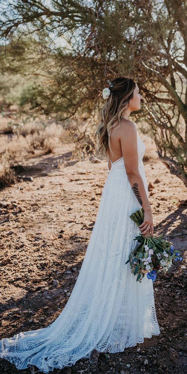 lovers society bohemian wedding dresses a line low back beach rustic real bride