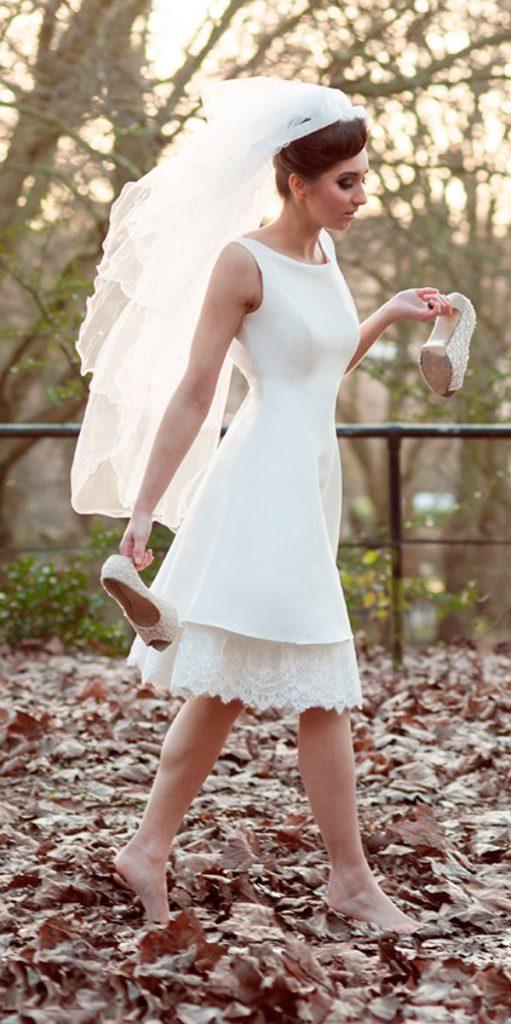 short simple bateau neckline sleeveless wedding dresses tobi hannah