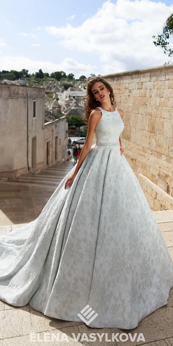 elena vasylkova wedding dresses 2018 ball gown floral embroidery beaded belt