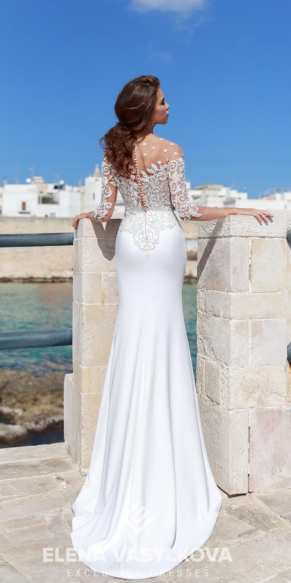  elena vasylkova wedding dresses 2018 trumpet with long sleeeves lace