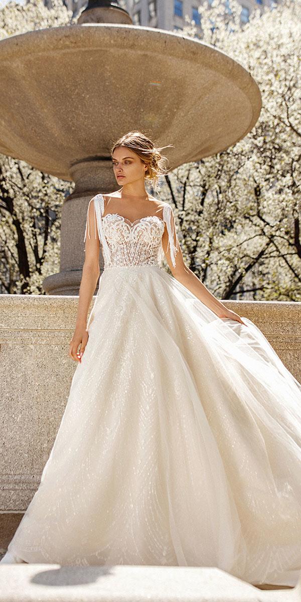 eva lendel wedding dresses 2019 a line sweetheart illusion neckline lace top summer ivory