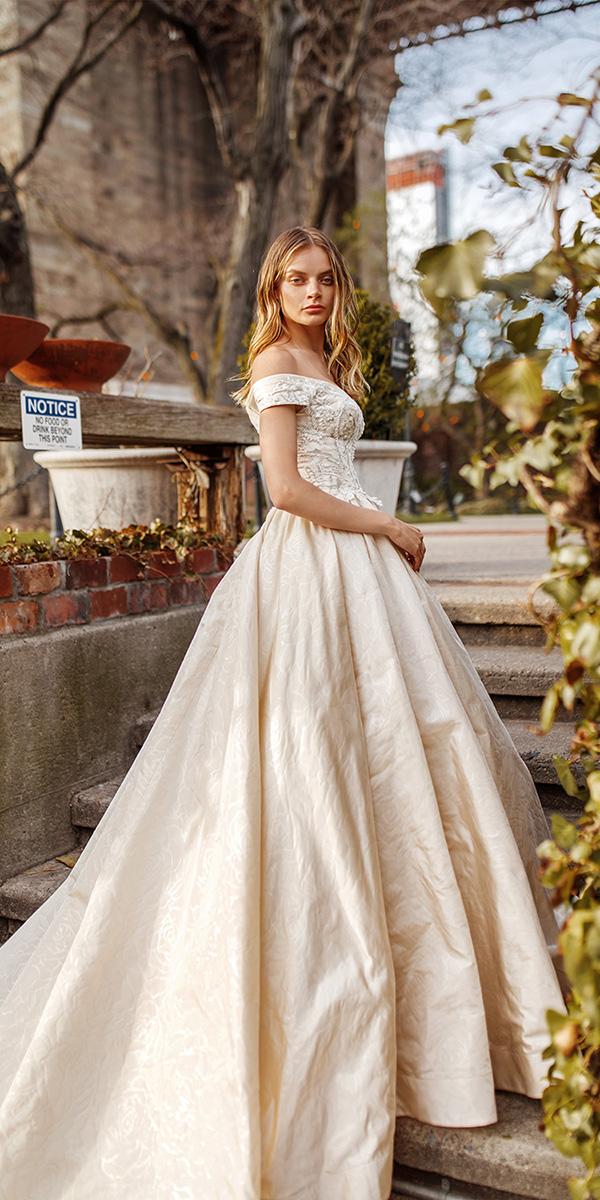 eva lendel wedding dresses 2019 ball gown off the shoulder beaded top