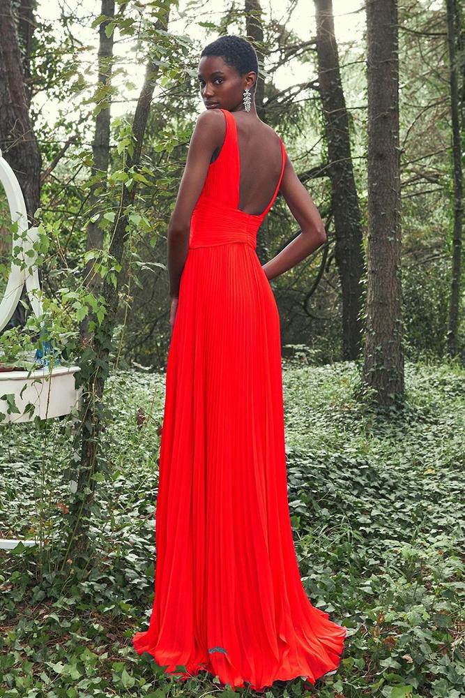 red bridesmaid dresses simple low back country pronovias
