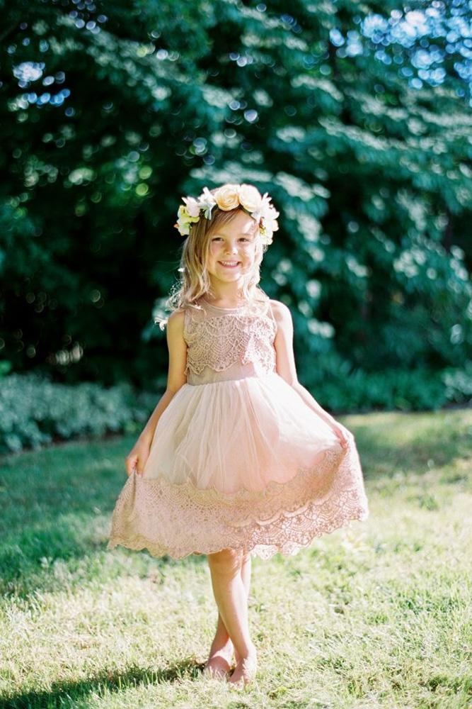 vintage flower girl dresses blush sleeveless country