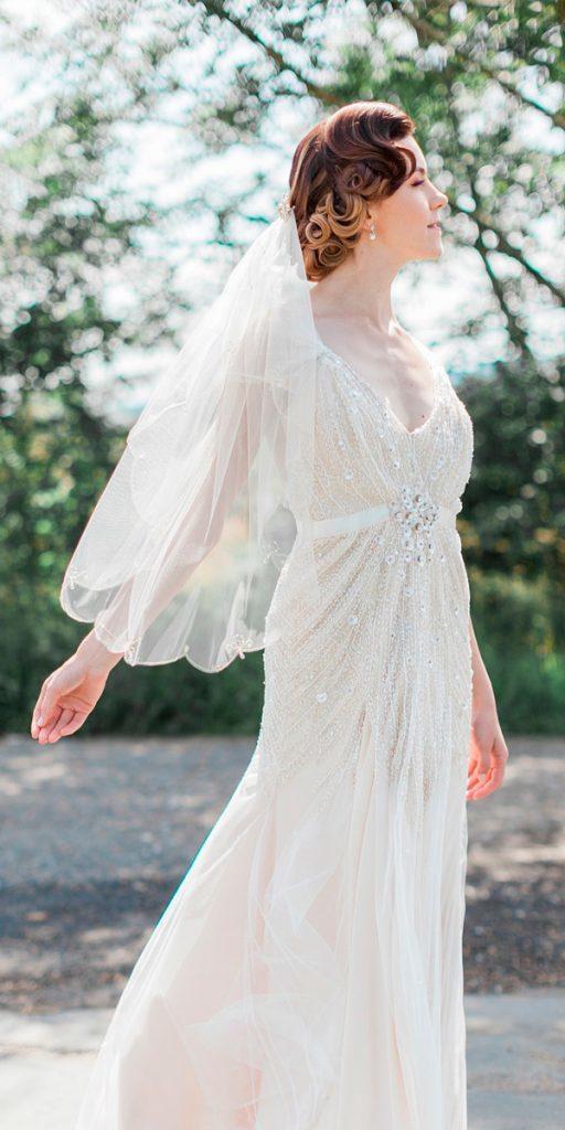 vintage straight v neck spaghetti straps lace bling wedding dresses 1920s jobradbury