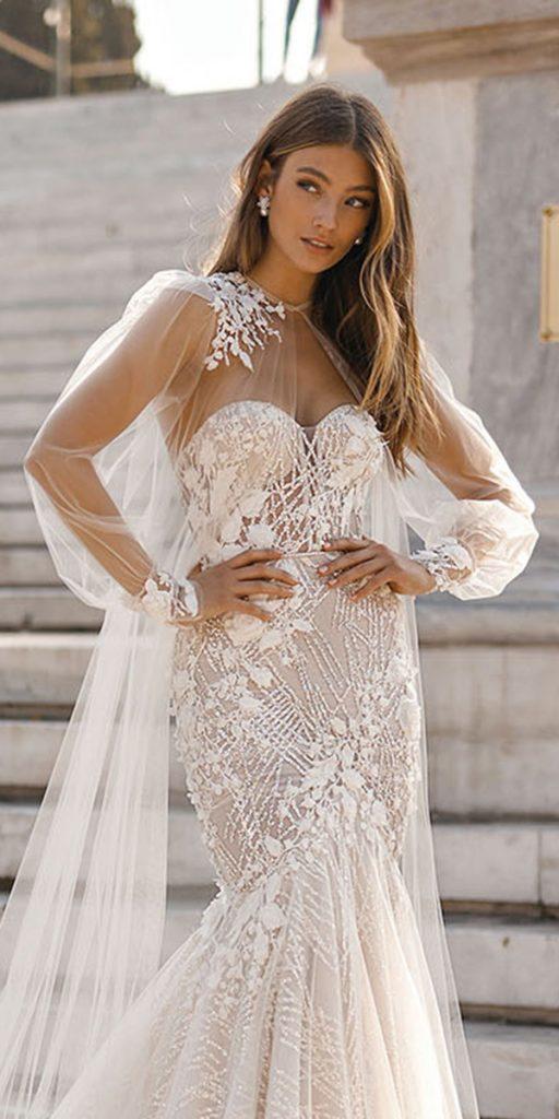 wedding dresses 2019 sweetheart strapless with cape berta