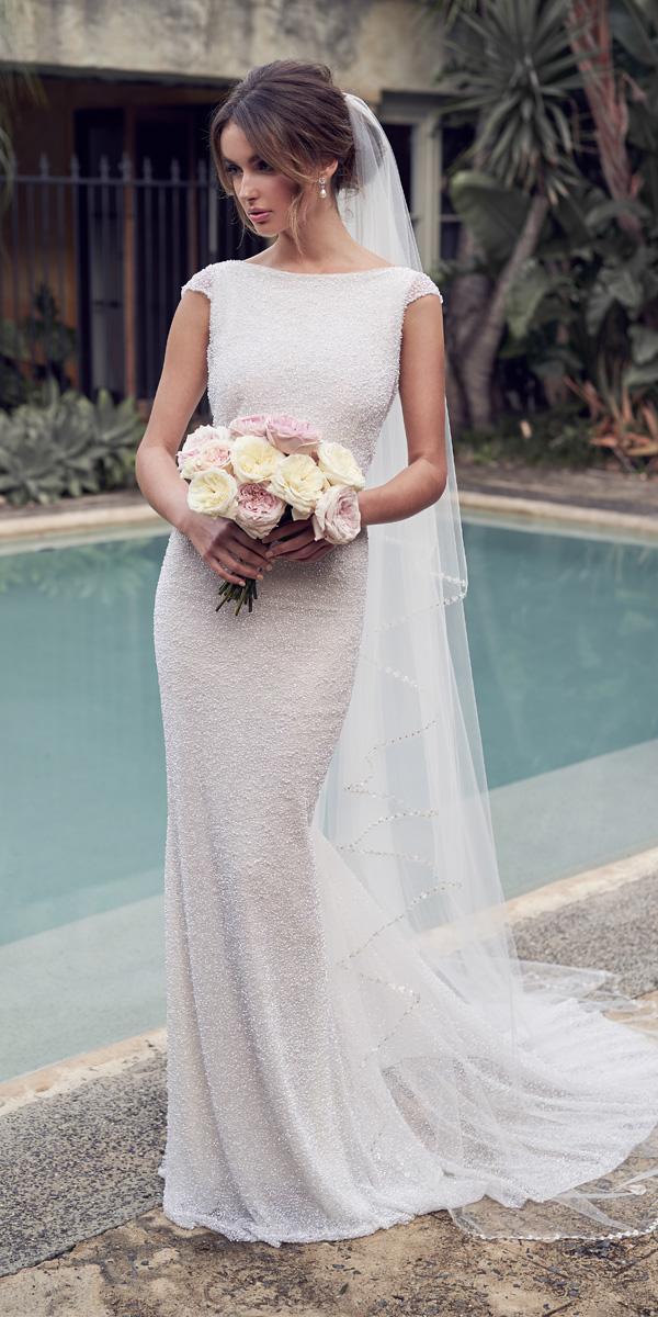 anna campbell dresses 2019 sheath with cap sleeves beaded pearls