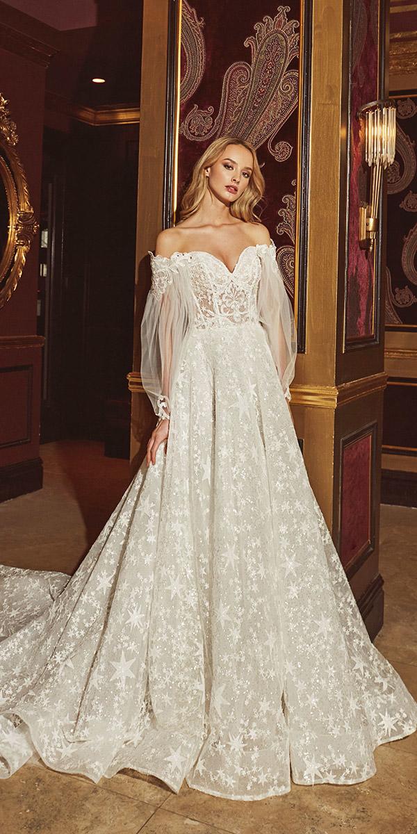 calla blanche wedding dresses a line sweeteart with detached sleeves