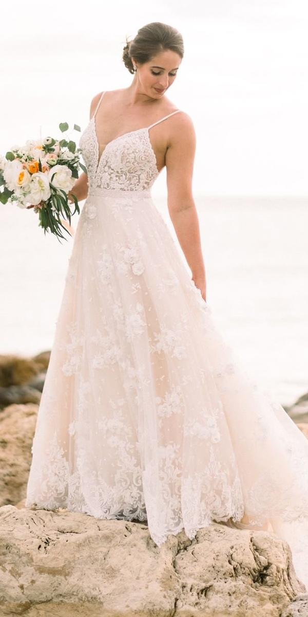 calla blanche wedding dresses a line with spaghetti straps lace top real bride