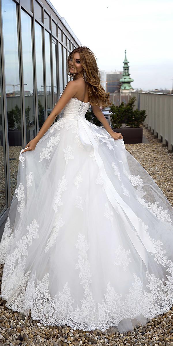domenico rossi wedding dresses ball gown lace with bow 2019 train