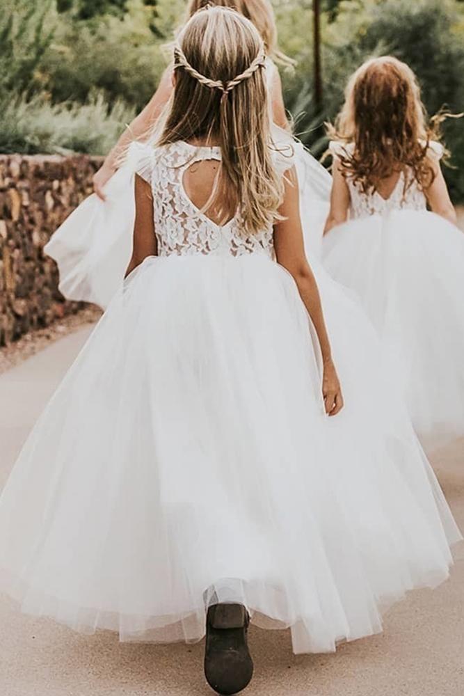 lace flower girl dresses lace top open back tulle skirt fattiepie dresses