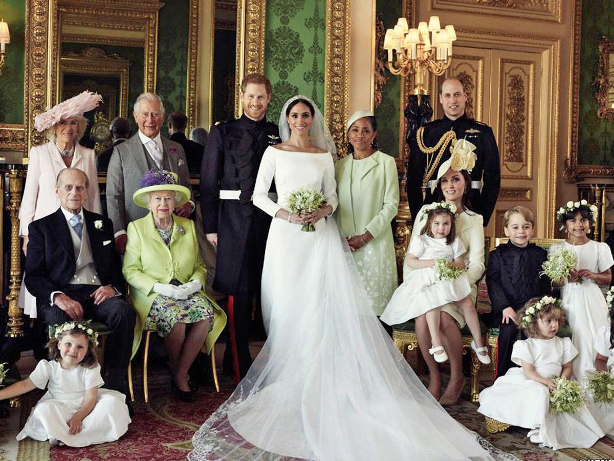 meghan markle and prince harry royal wedding family photo clare waight keller