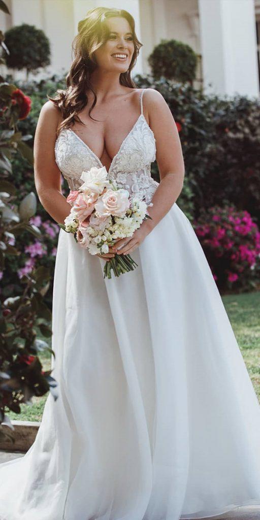 Lorie Plus Size Wedding Dress Boho V Neck Appliques Lace Beach Bride Dress Chiffon White Ivory Wedding Gown Free Shipping 2019 Aliexpress