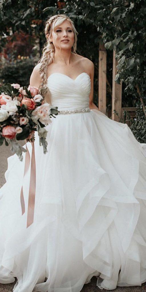 plus size wedding dresses ball gown simple sweetheart strapless ruffled skirt mori lee