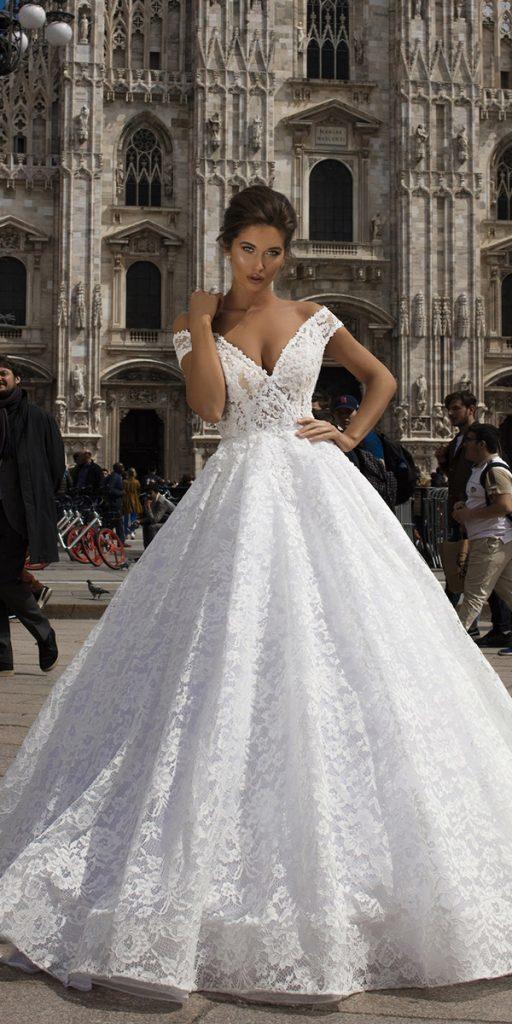  princess wedding dresses off the shoulder v neckline lace taric ediz