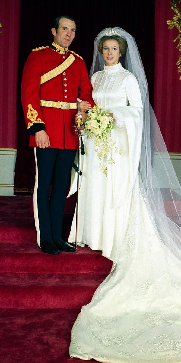 royal wedding dress princess anna elizabeth a line simple high neckline long sleeve maureen baker
