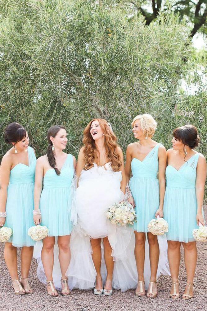 short bridesmaids dresses blue one shoulder rustic j anne photography