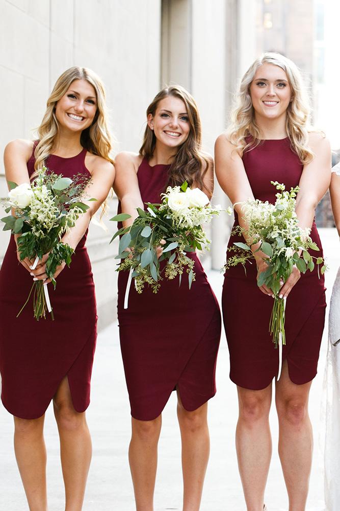 short bridesmaids dresses burgundy simple azuree wiitala