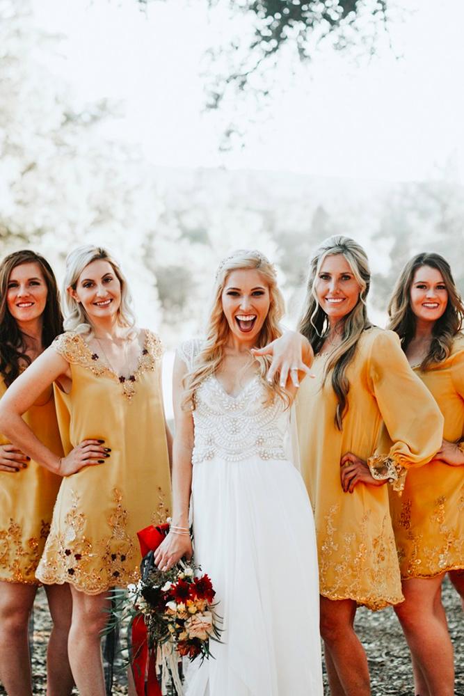 short bridesmaids dresses yellow sequins for summer emily magers