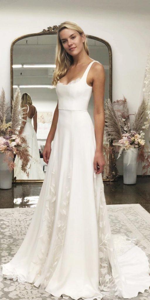 simple straight wedding dresses