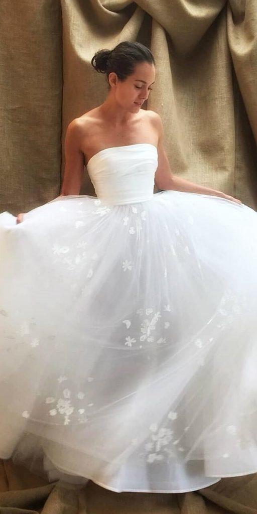 simple wedding dresses a line straight neckline strapless peter langner