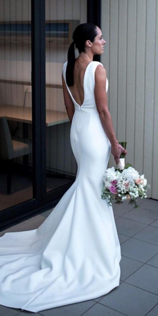 simple wedding dresses mermaid v back for beach chosen by one day