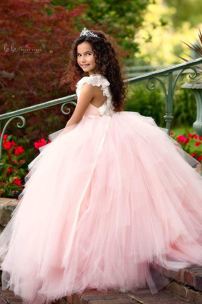 tutu flower girl dresses ball gown tulle pink skirt annatriant couture