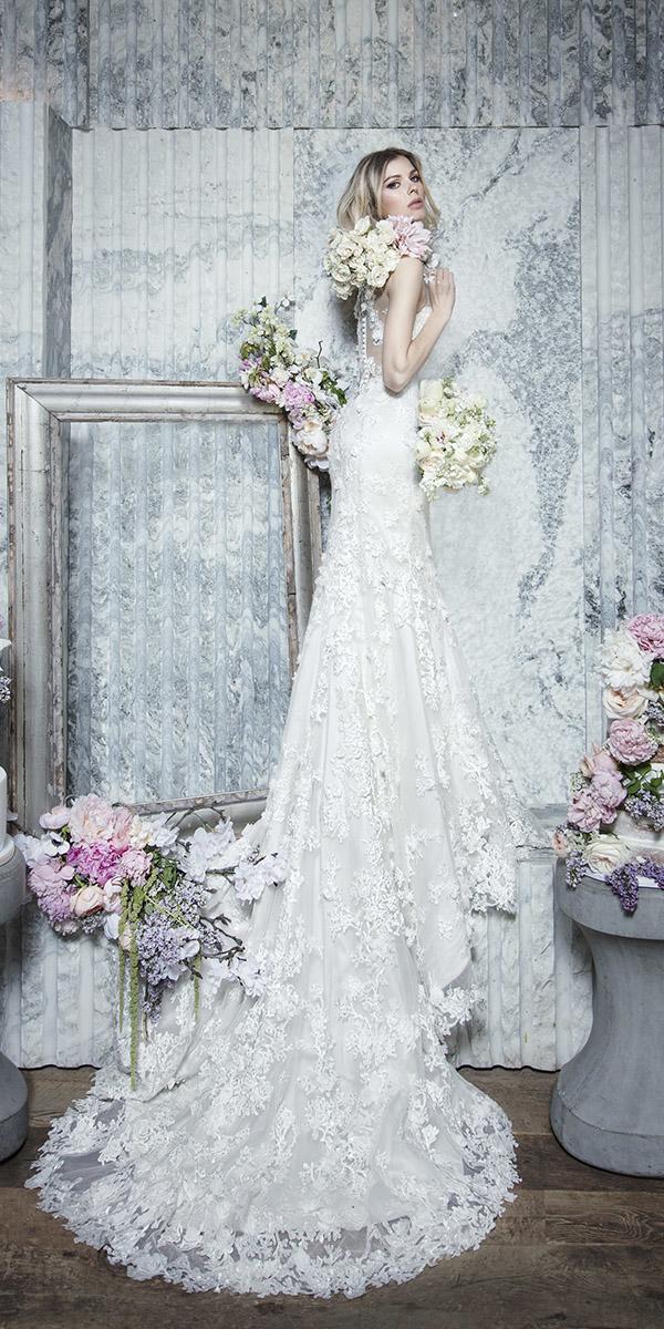yumi katsura 2019 wedding dresses illusion back full lace with train
