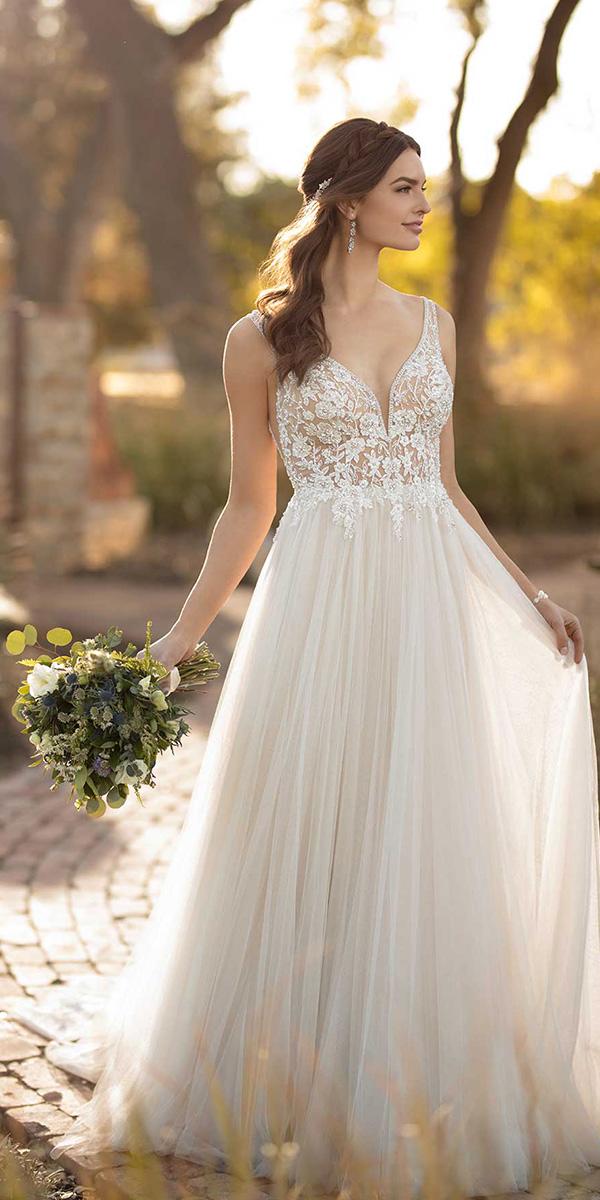 essense of australia wedding dresses a line illusion lace top ivory 2018