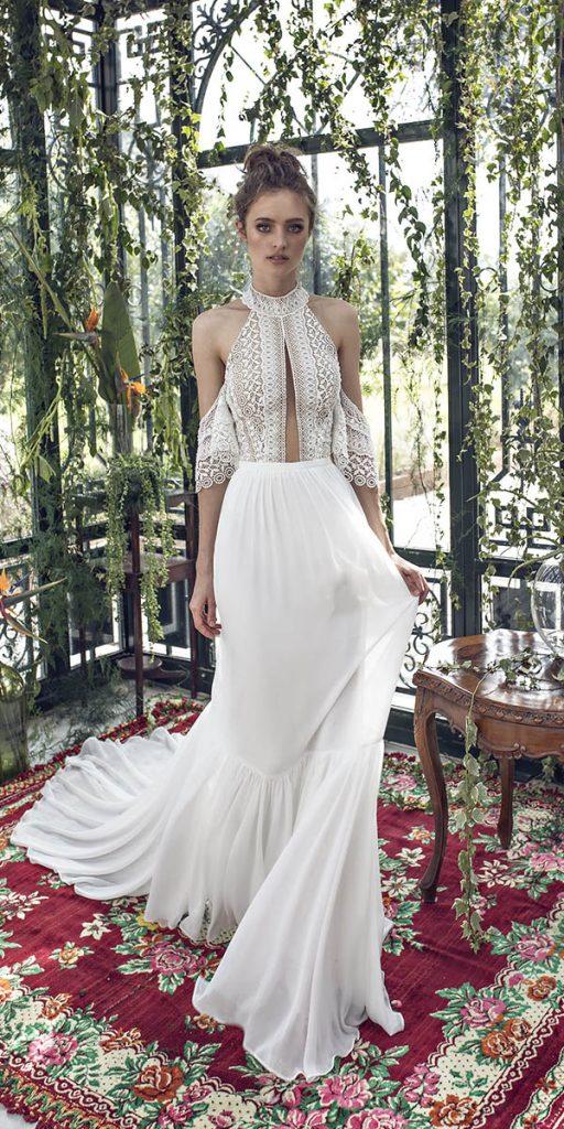 limor rosen wedding dresses a line halter neckline lace boho 2019