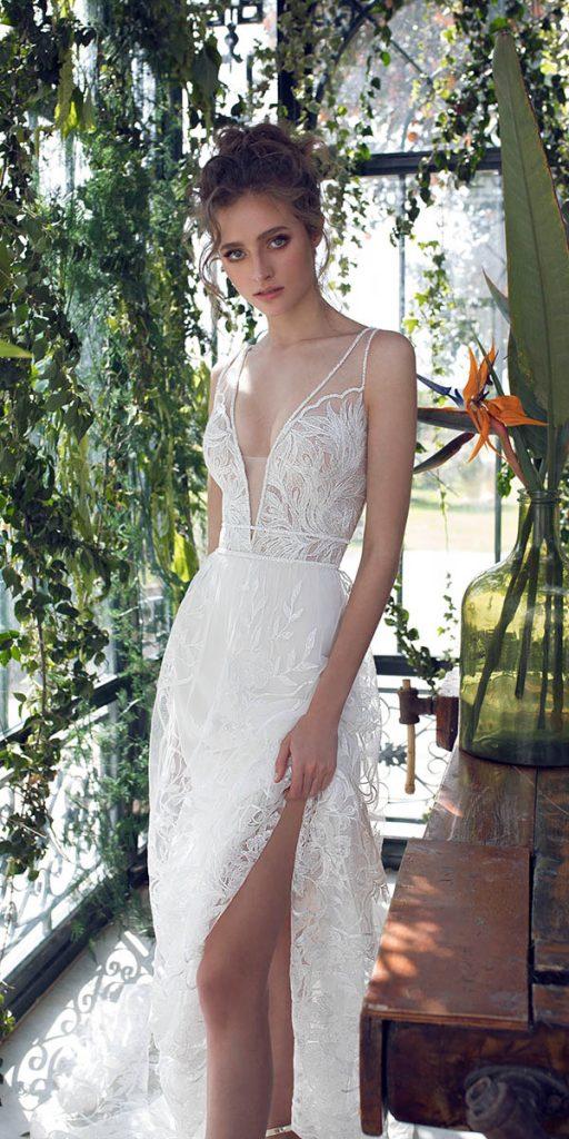 limor rosen wedding dresses deep v neckline country lace 2019