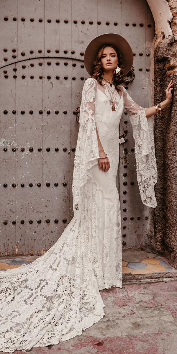 rue de seine wedding dresses boho style with long sleeves lace