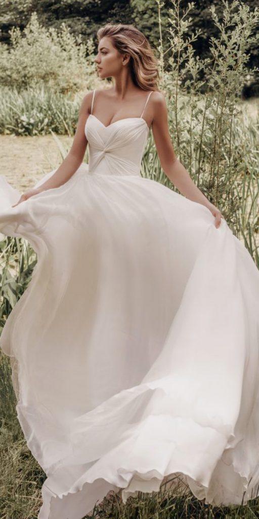 stephanie allin wedding dresses a line simple with spaghetti straps outdoor