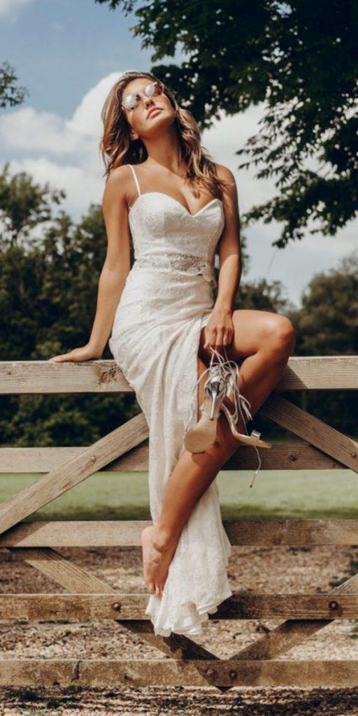 stephanie allin wedding dresses sheath with spaghetti straps rustic country
